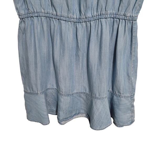 SOFT Soft Joie Blue Jean Style Knee Length Dress Key Hole Back 3/4 Sleeve Medium - Picture 2 of 7